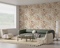 Rustic Earthy Botanical Meadow Wallpaper⁠