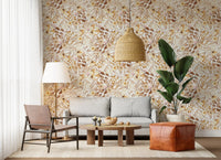 Rustic Earthy Botanical Meadow Wallpaper⁠