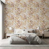 Rustic Earthy Botanical Meadow Wallpaper⁠
