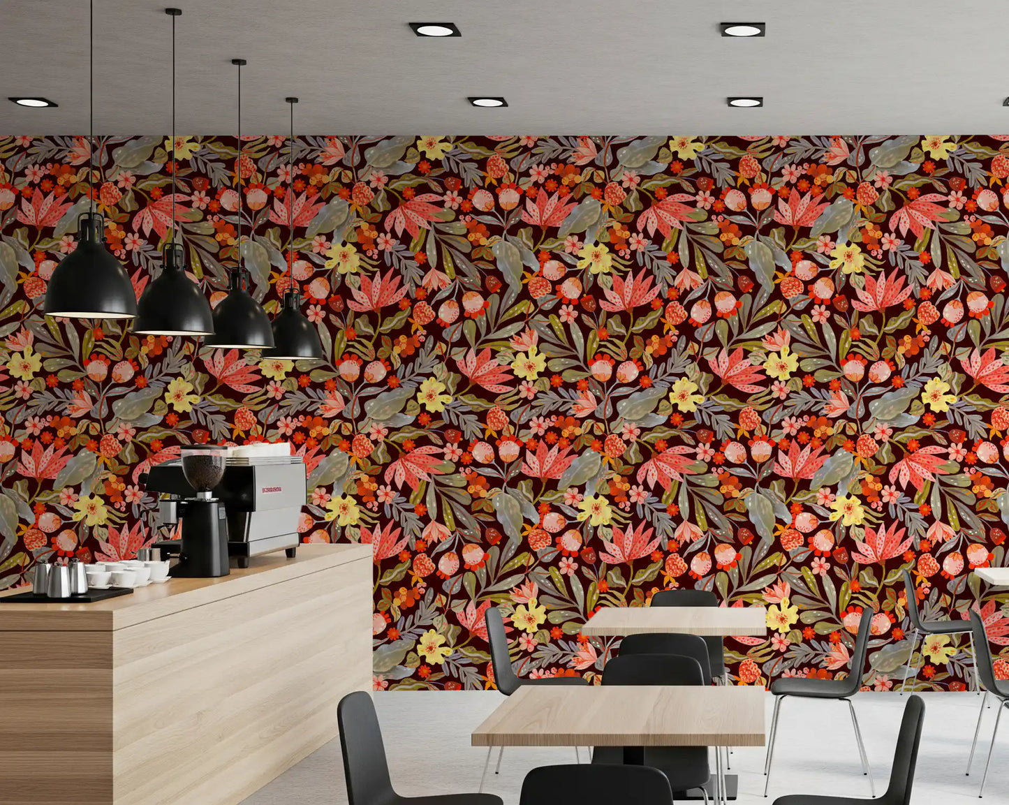 Whimsical Meadow Flora Repeat Wallpaper⁠