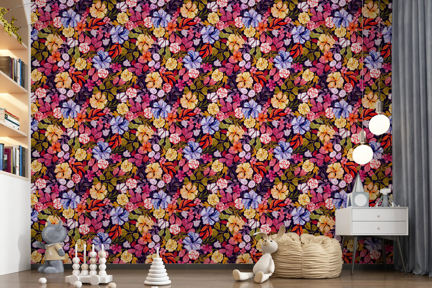 Artisanal Garden Pattern Wallpaper⁠