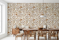 Neutral Watercolor Floral Sketch Wallpaper⁠