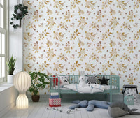 Watercolor Autumn Rose Botanical Wallpaper⁠