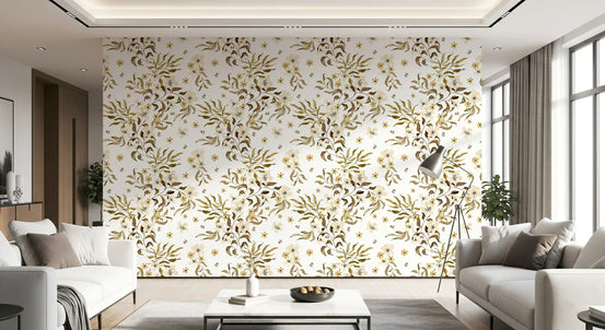 Rustic Earthy Botanical Vines Wallpaper⁠
