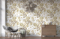 Rustic Earthy Botanical Vines Wallpaper⁠