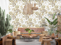 Rustic Earthy Botanical Vines Wallpaper⁠