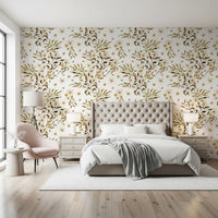 Rustic Earthy Botanical Vines Wallpaper⁠