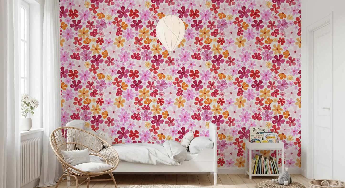 Watercolor Garden Blooms Wallpaper⁠