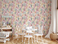 Watercolor Meadow Blooms Wallpaper⁠
