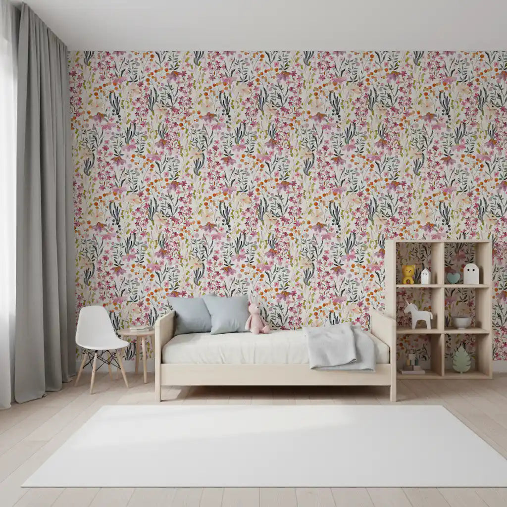 Watercolor Meadow Blooms Wallpaper⁠
