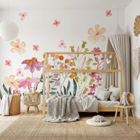 Watercolor Wildflower Meadow Field Wall Mural