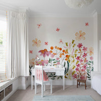 Watercolor Wildflower Meadow Field Wall Mural