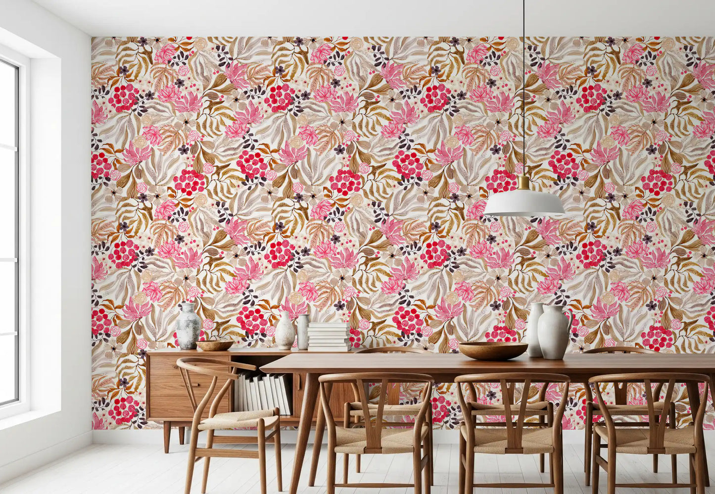 Modern Whimsical Berry Garden Wallpaper⁠