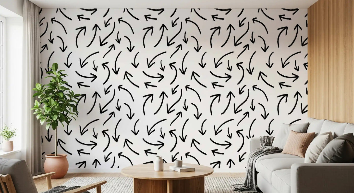 Charcoal Hand-Drawn Arrows Wallpaper⁠