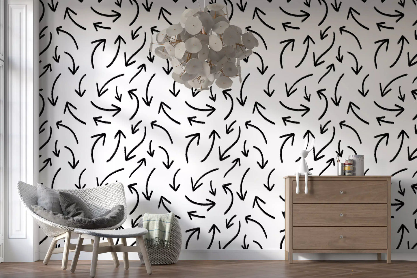 Charcoal Hand-Drawn Arrows Wallpaper⁠