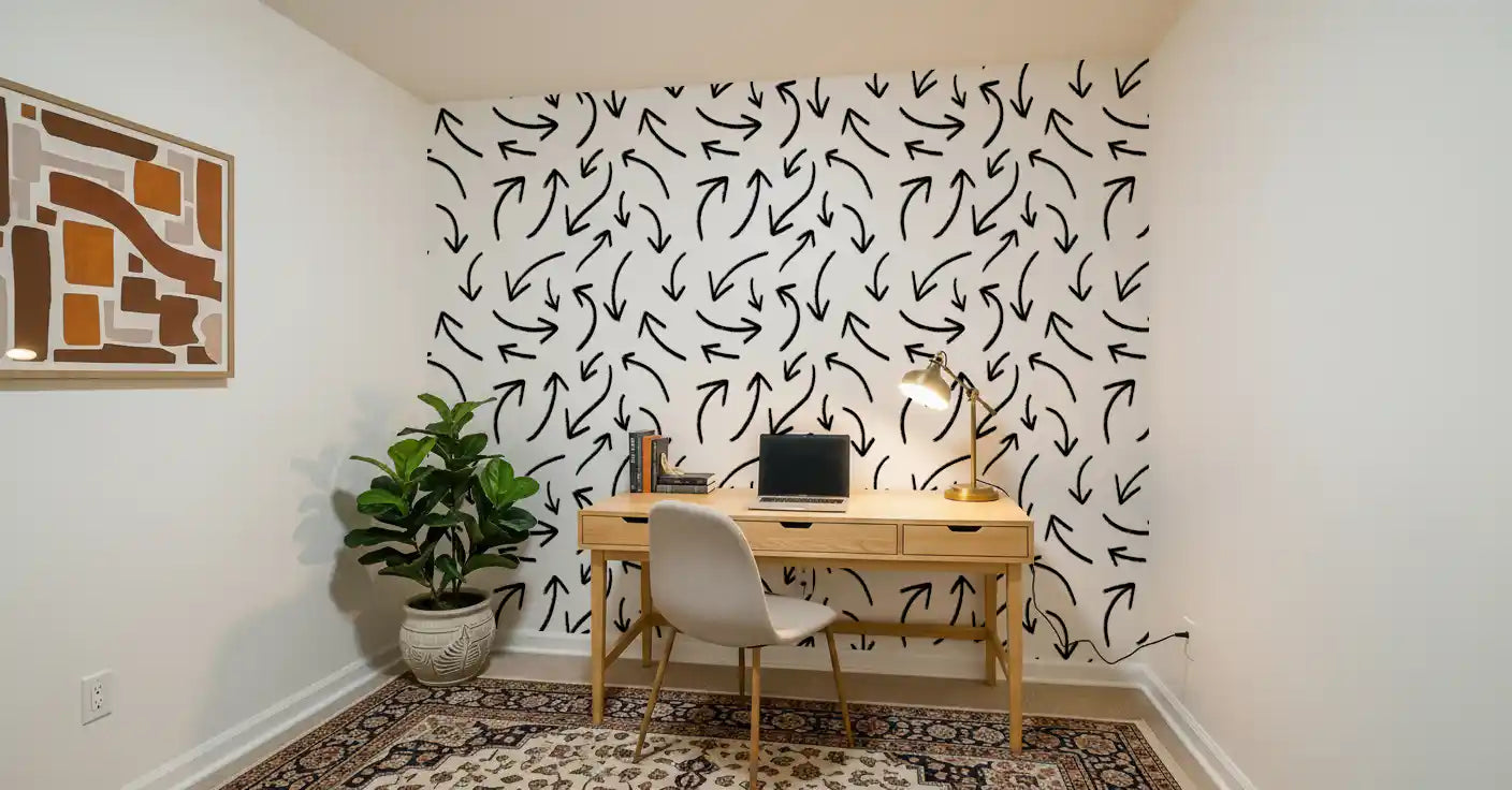 Charcoal Hand-Drawn Arrows Wallpaper⁠