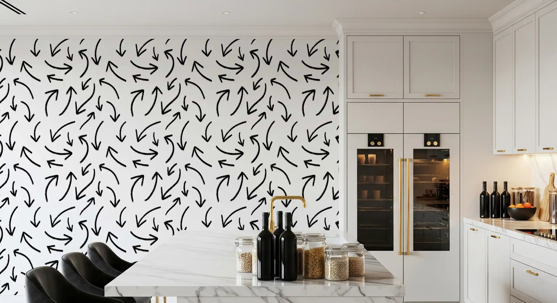 Charcoal Hand-Drawn Arrows Wallpaper⁠