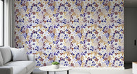Indigo and Ochre Botanical Garden Wallpaper⁠