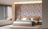 Indigo and Ochre Botanical Garden Wallpaper⁠