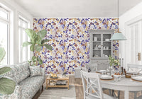 Indigo and Ochre Botanical Garden Wallpaper⁠