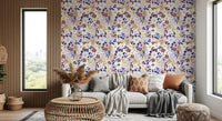 Indigo and Ochre Botanical Garden Wallpaper⁠