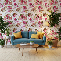 Crimson Rose Watercolor Bouquet Wallpaper⁠