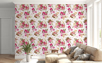 Crimson Rose Watercolor Bouquet Wallpaper⁠