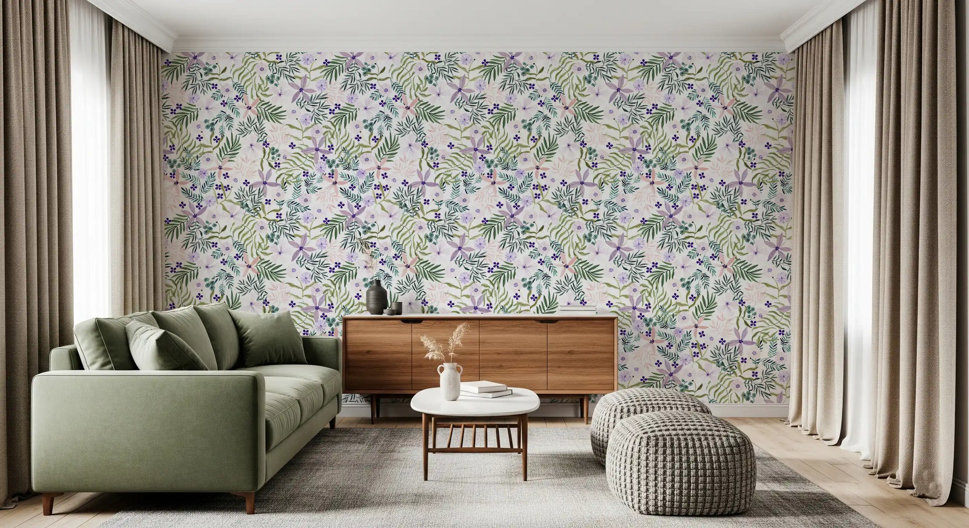 Painterly Spring Wildflower Trail Wallpaper⁠