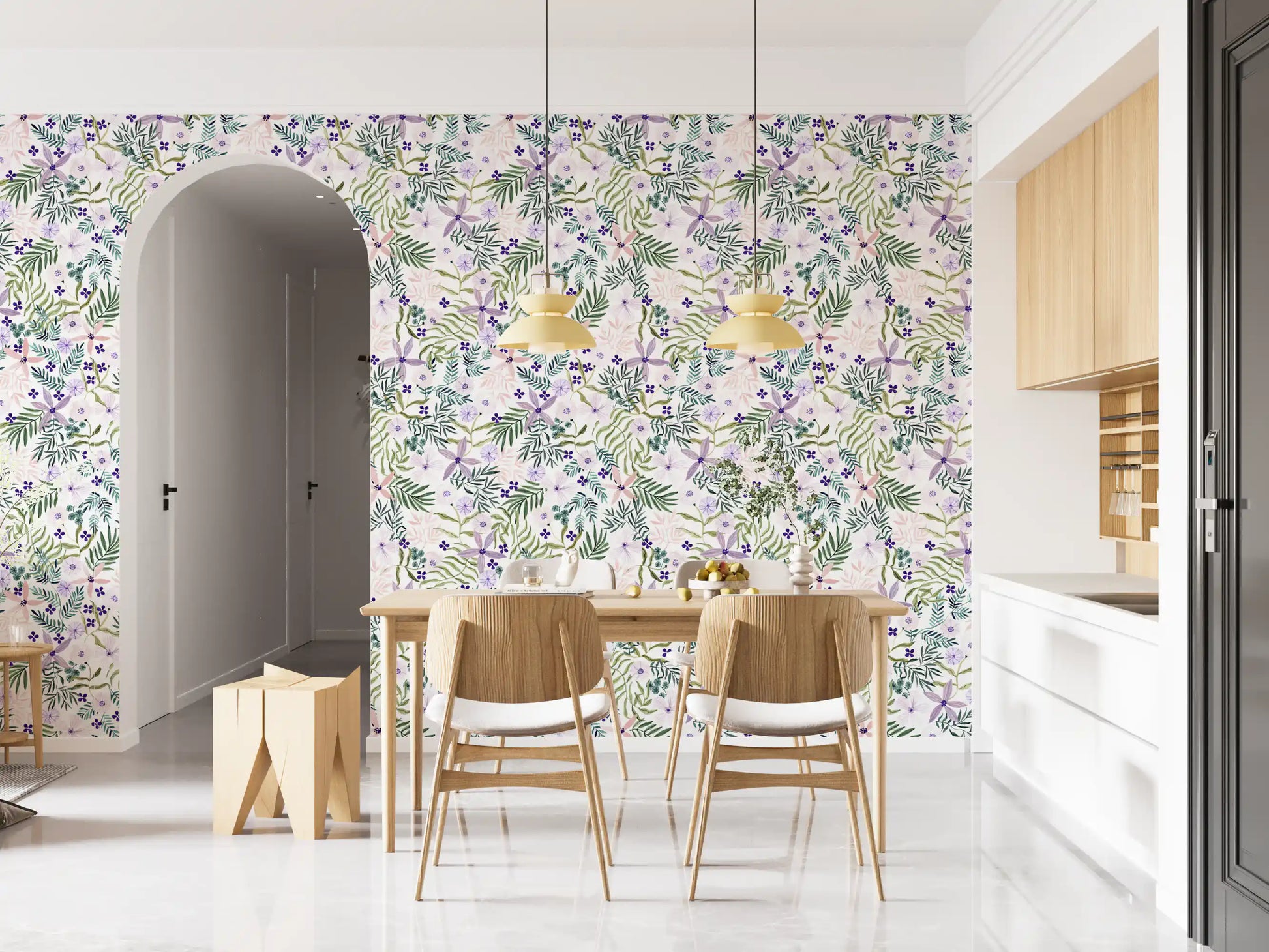 Painterly Spring Wildflower Trail Wallpaper⁠