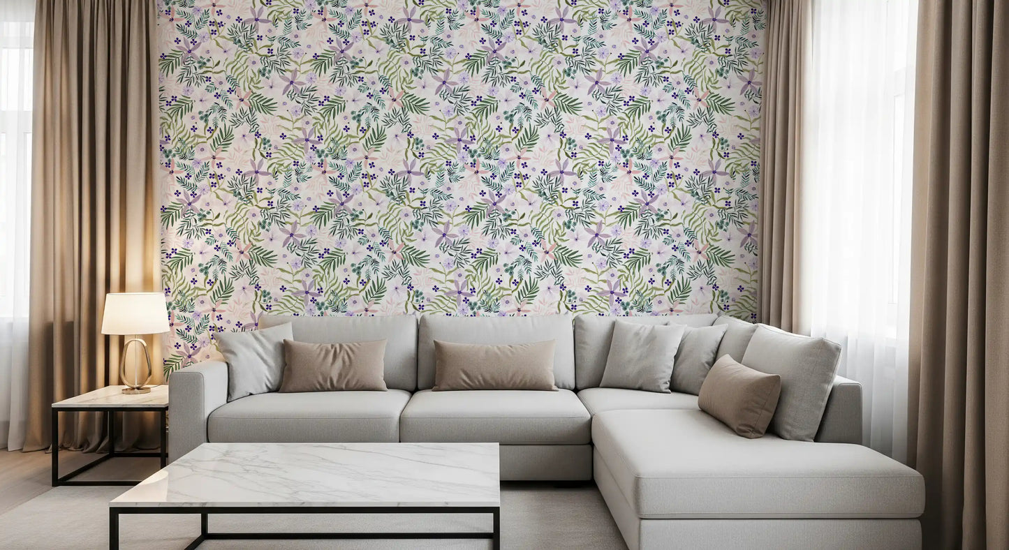 Painterly Spring Wildflower Trail Wallpaper⁠