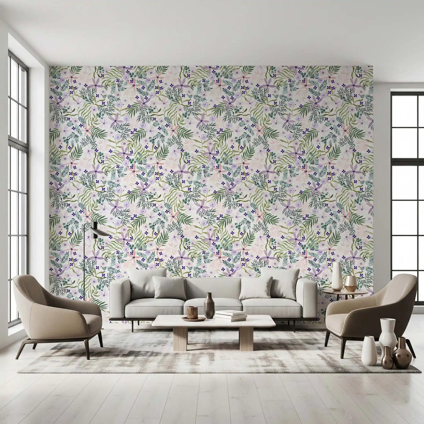 Painterly Spring Wildflower Trail Wallpaper⁠