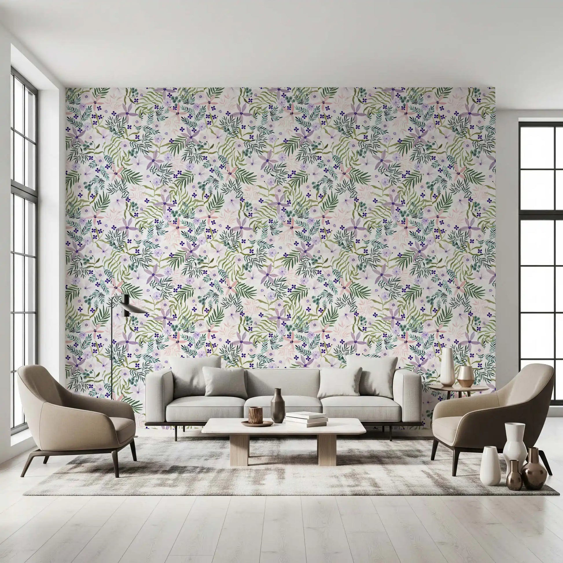 Painterly Spring Wildflower Trail Wallpaper⁠