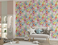 Charming Meadow Floral Illustration Wallpaper⁠