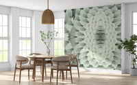 Monochromatic Sculptural Geometric Flower - GARDENIA Wall Mural