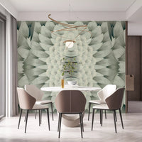 Monochromatic Sculptural Geometric Flower - GARDENIA Wall Mural