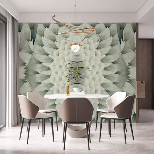 Monochromatic Sculptural Geometric Flower - GARDENIA Wall Mural
