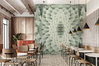 Monochromatic Sculptural Geometric Flower - GARDENIA Wall Mural