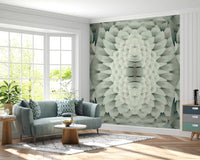 Monochromatic Sculptural Geometric Flower - GARDENIA Wall Mural