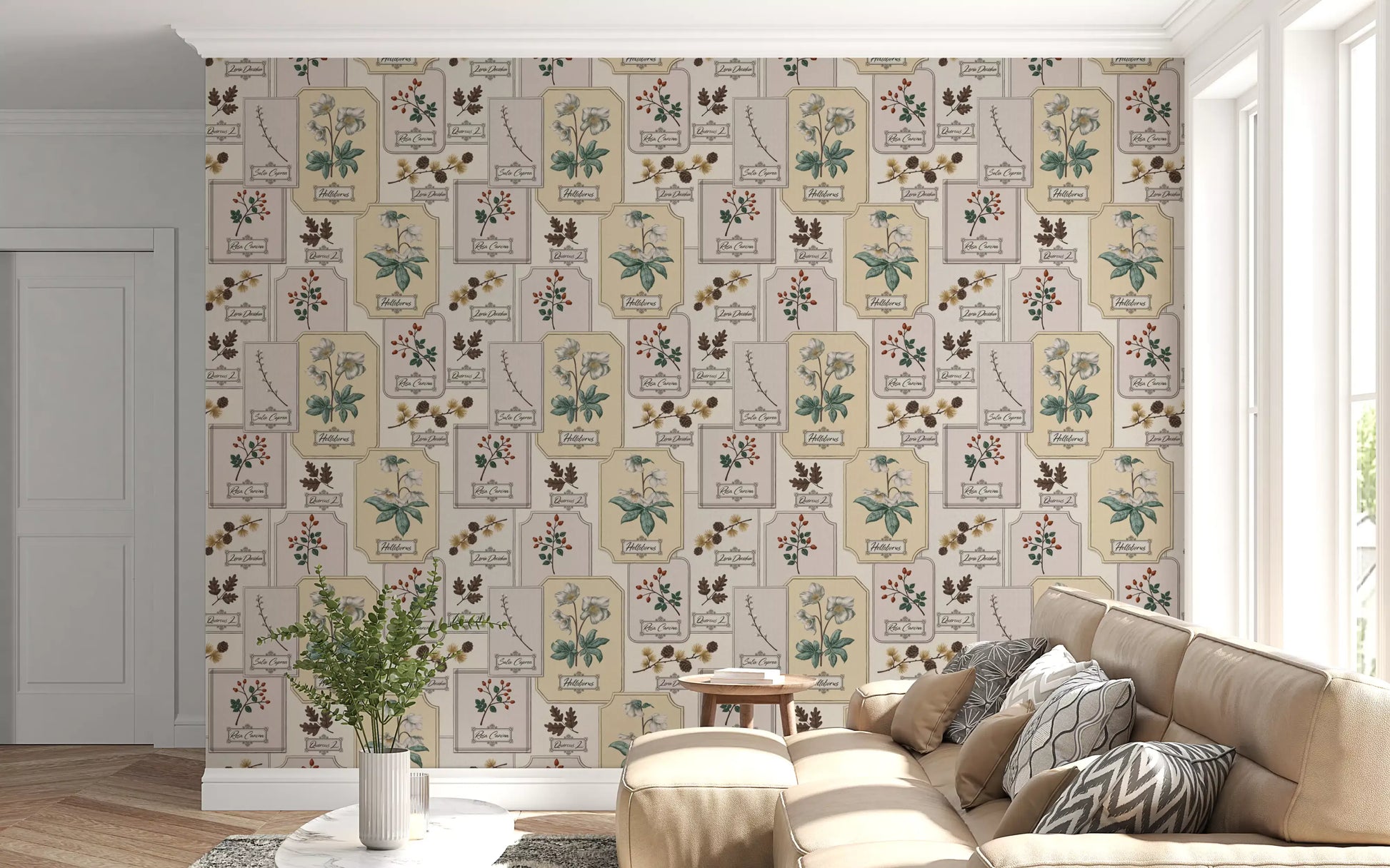 Botanical Winter Specimen Herbarium Wallpaper⁠