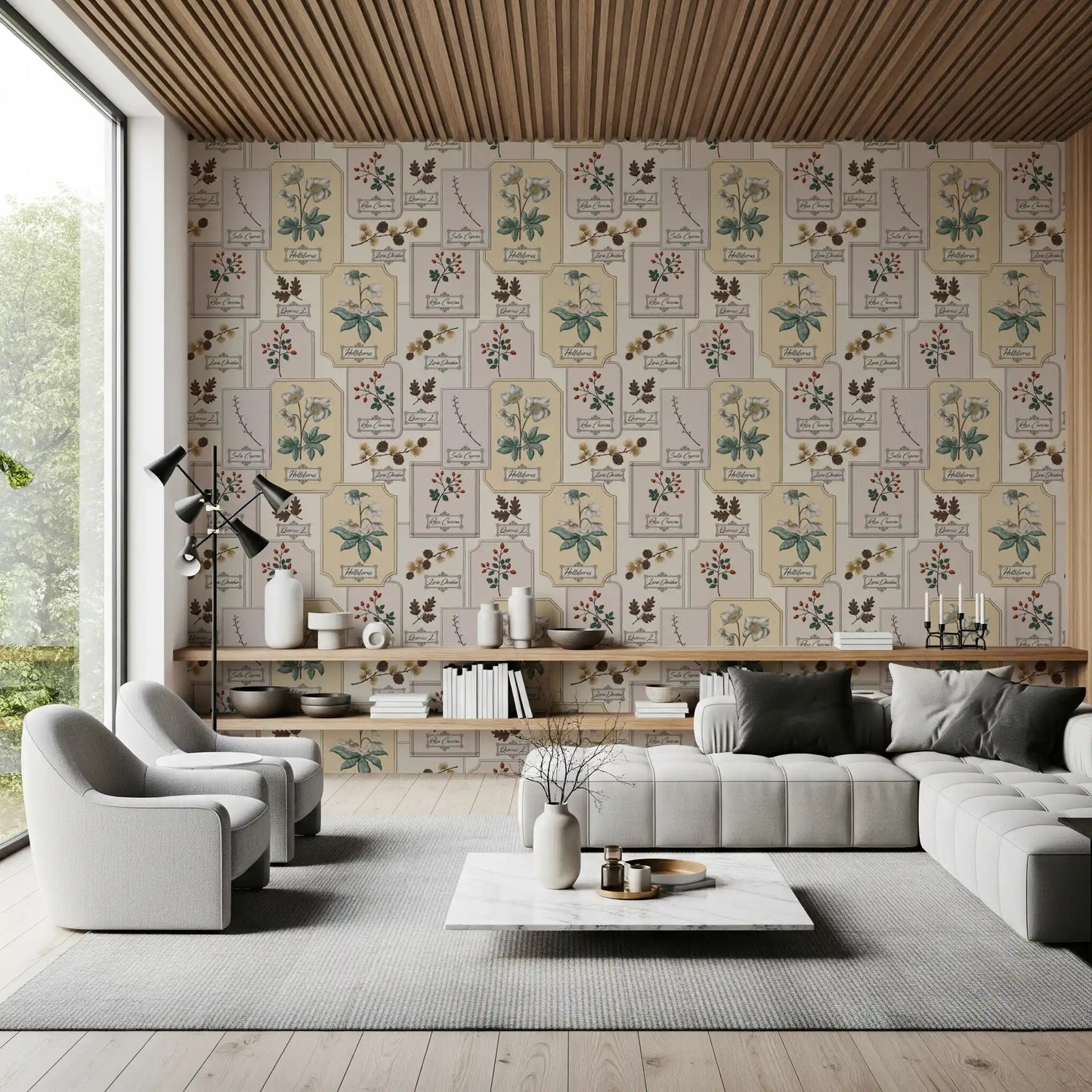 Botanical Winter Specimen Herbarium Wallpaper⁠