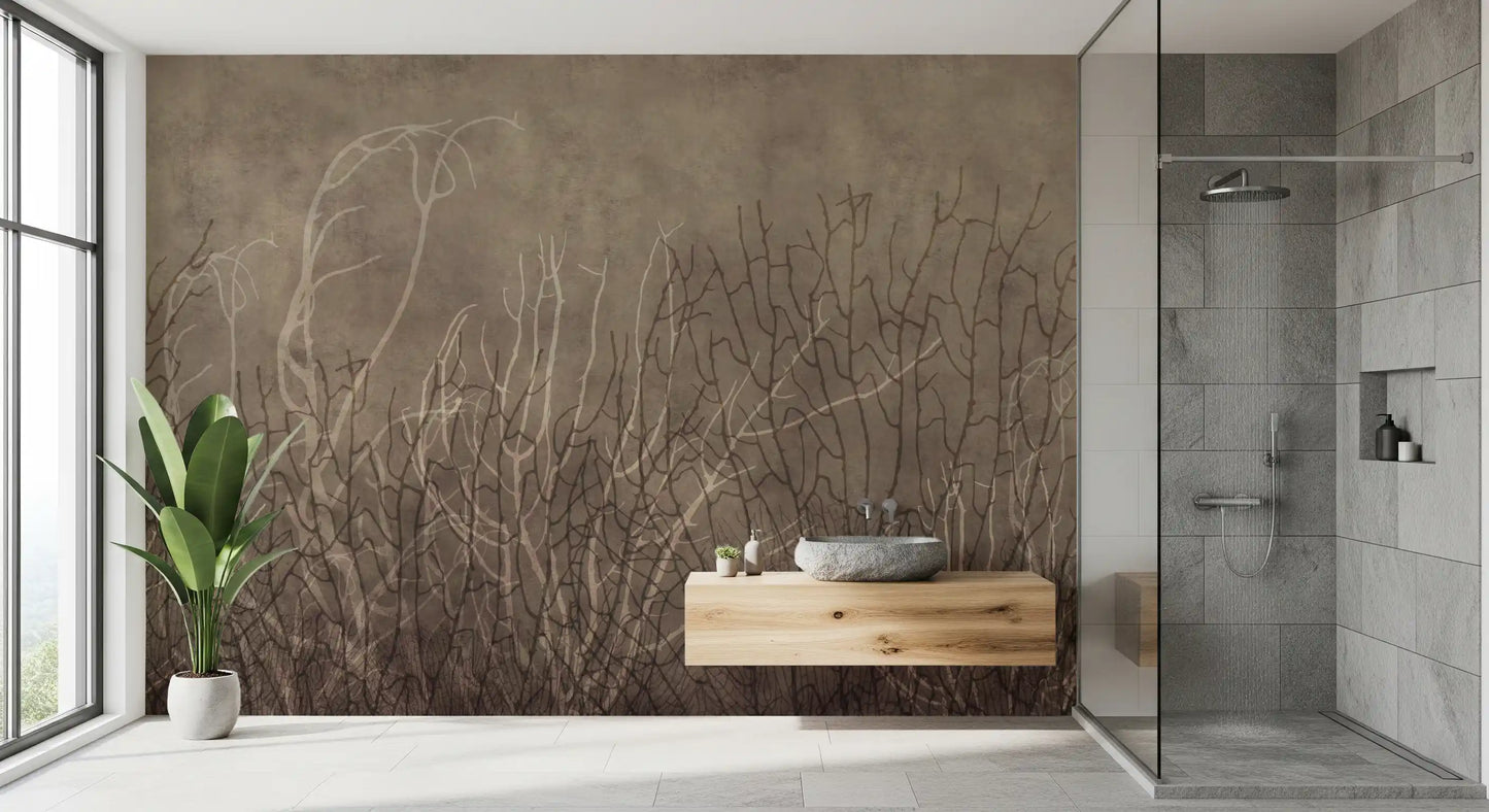 Sea Fans - Golden Taupe  Wall Mural