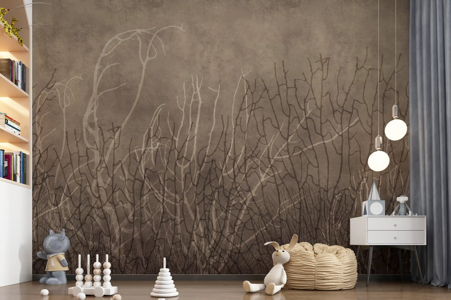 Sea Fans - Golden Taupe  Wall Mural