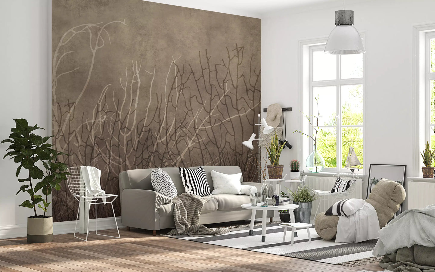 Sea Fans - Golden Taupe  Wall Mural