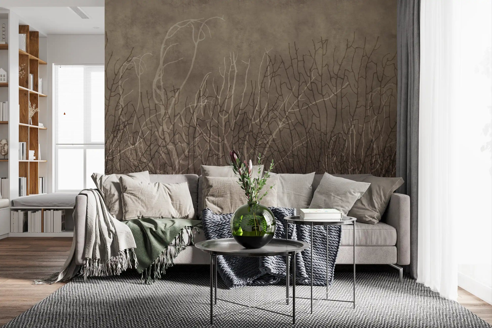 Sea Fans - Golden Taupe  Wall Mural