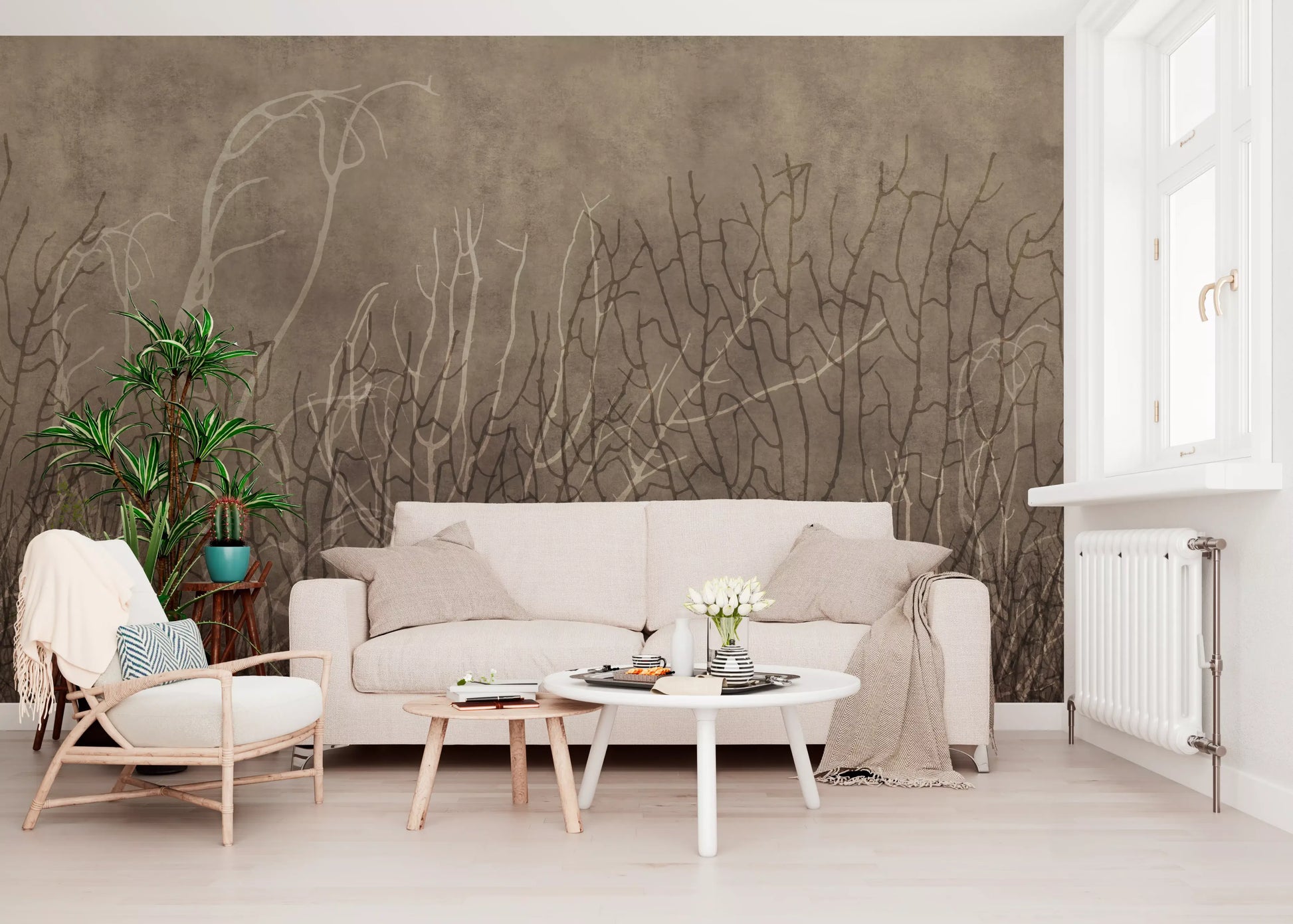 Sea Fans - Golden Taupe  Wall Mural