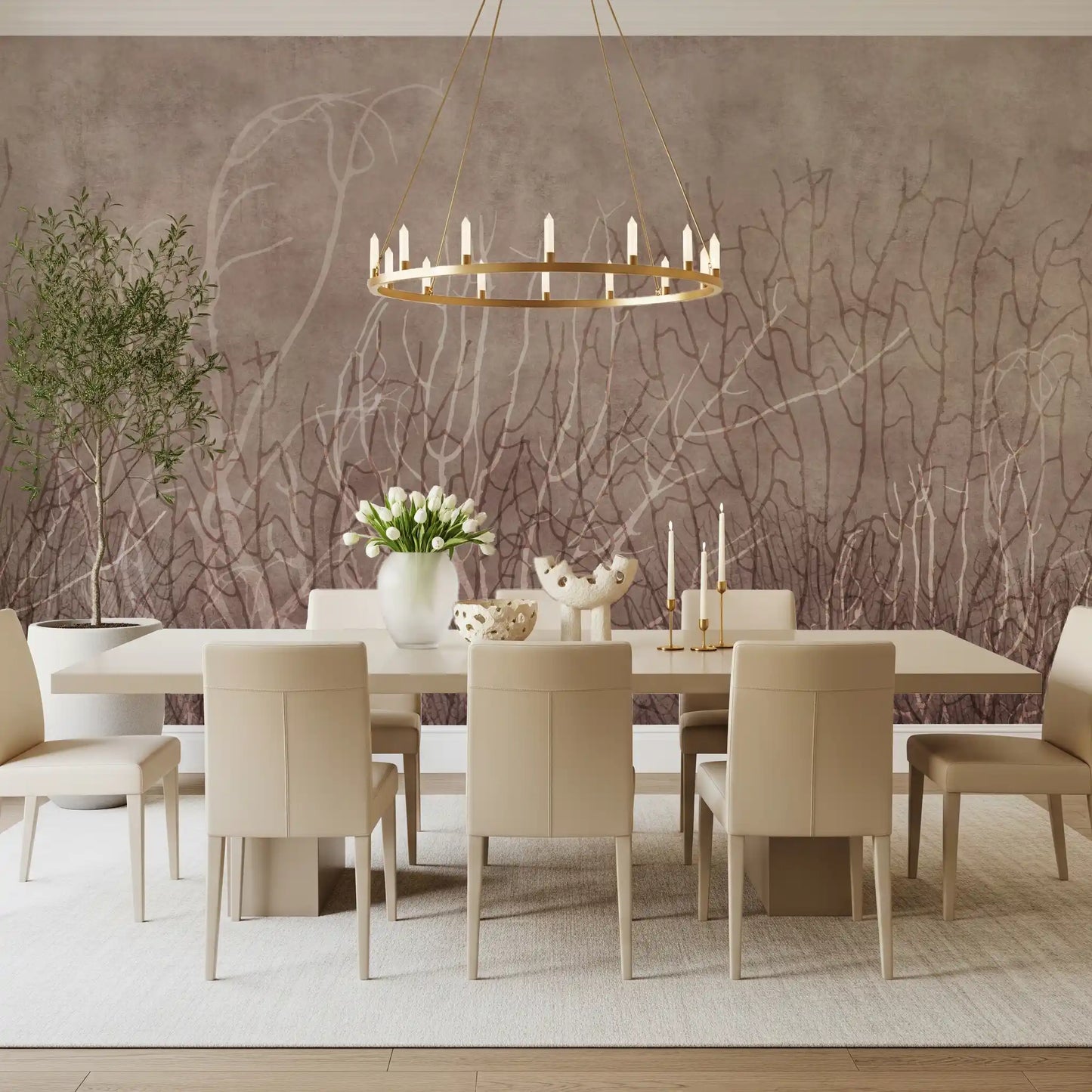 Sea Fans - Mauve Plum Wall Mural