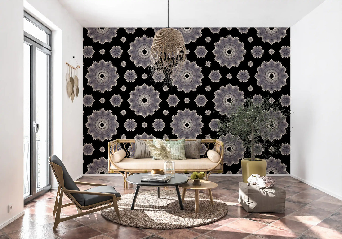 Ethereal Petal Bloom Pattern Wallpaper⁠