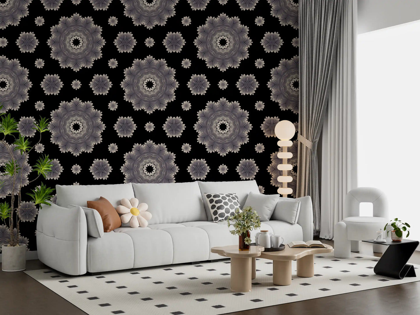 Ethereal Petal Bloom Pattern Wallpaper⁠