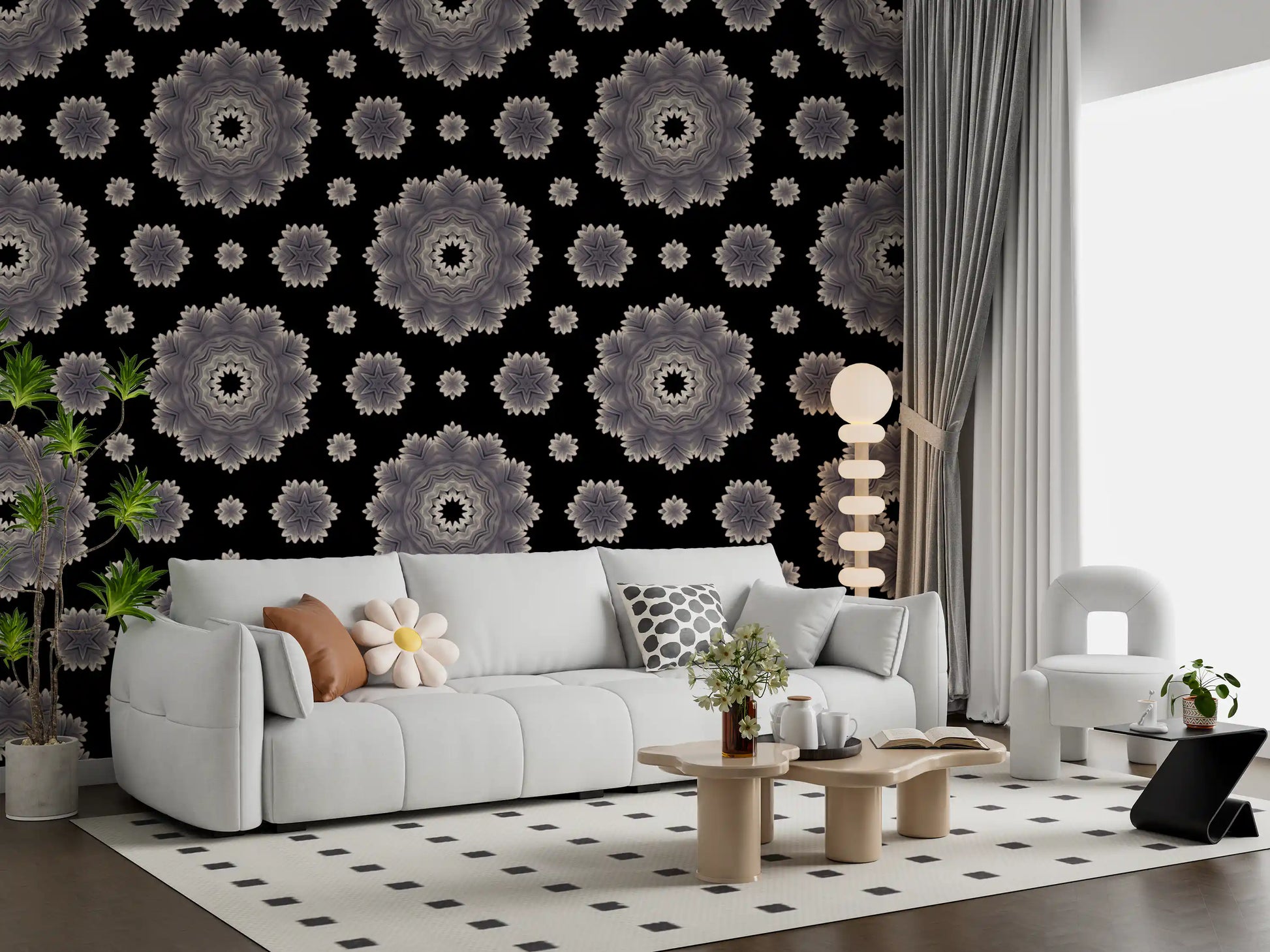 Ethereal Petal Bloom Pattern Wallpaper⁠