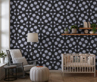 Monochrome Floral Kaleidoscope Wallpaper⁠